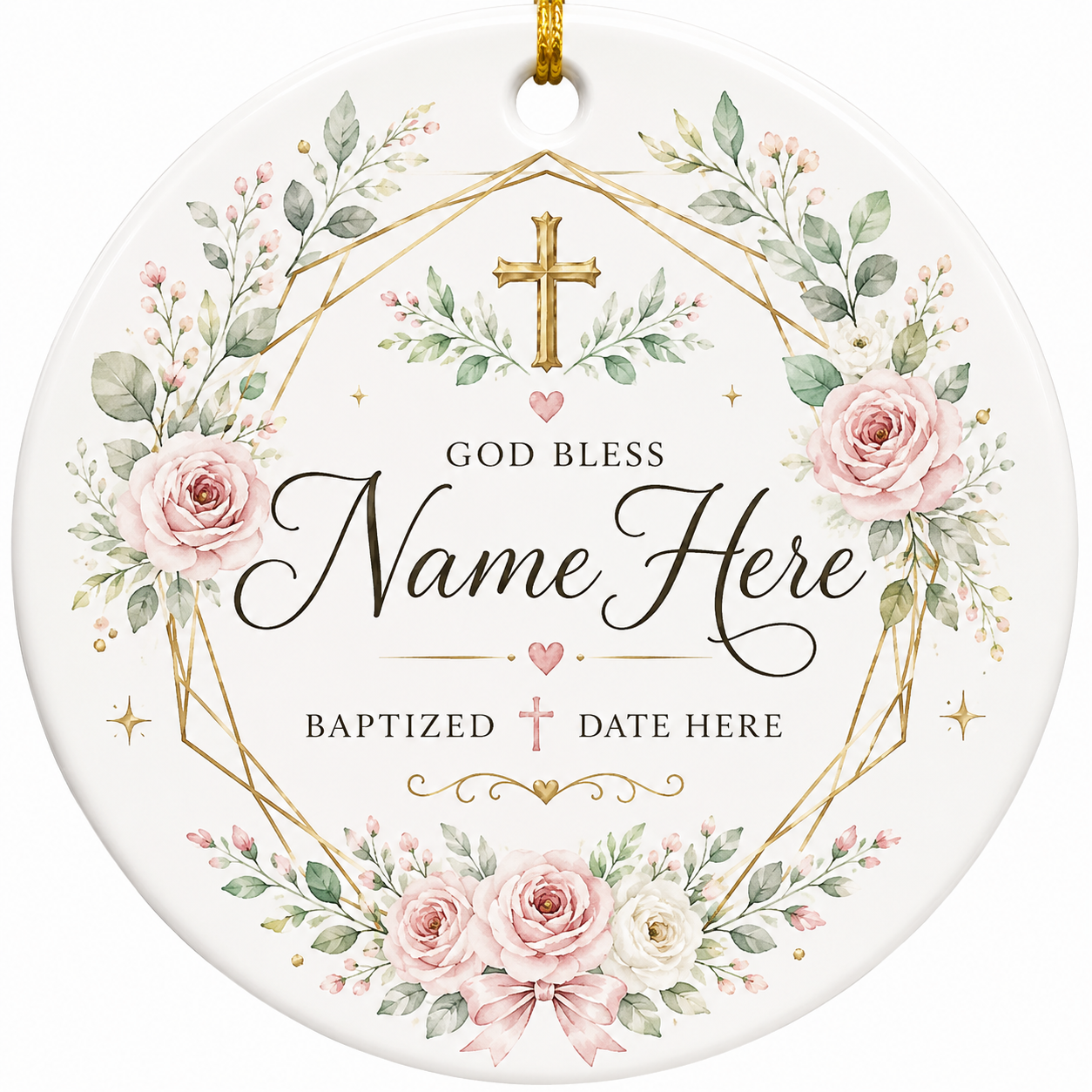 Baptism Keepsake personalized ceramic keepsake ornament example